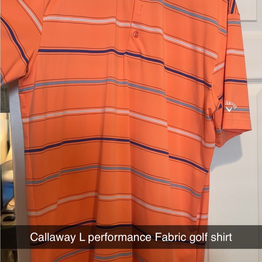 Callaway Orange stripe Performance Polo Shirt
